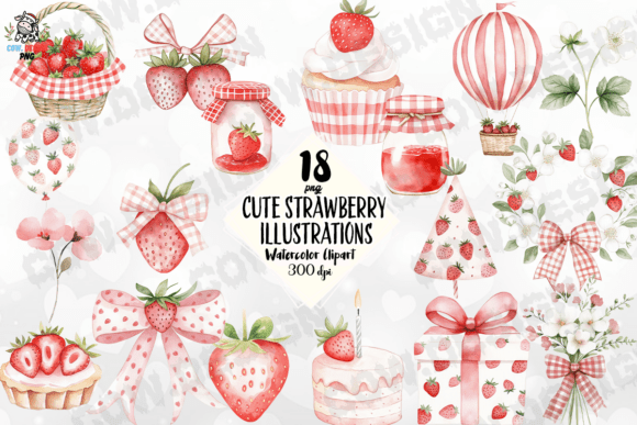 Download Cute Strawberry Illustrations PNG - Illustration Collection