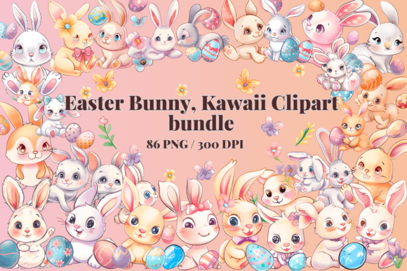 Download Easter Bunny, Kawaii Clipart Bundle - Premium Resources