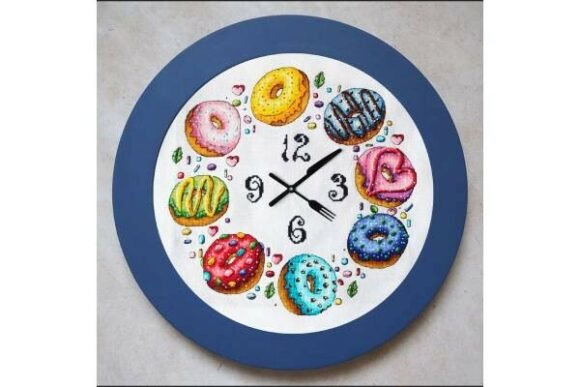 Download Donut Clock Cross Stitch Pattern - Premium Resources