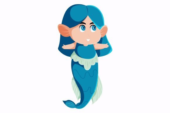 Download Cute Mermaid Character Illustration - Illustration Collection