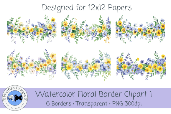 Download PNG Watercolor Floral Border Clipart 1 - Floral border clipart Collection