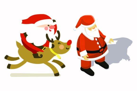 Download Christmas Santa Funny Deer Illustrations - Illustration Collection