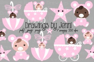 Download Baby Girl Illustrations Set - Illustration Collection