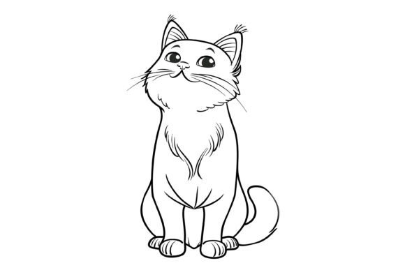 Download Cute Cat Coloring Page for Kids - Premium Resources
