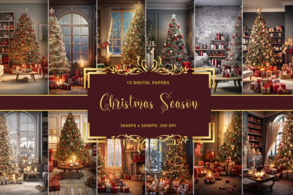 Download Christmas Season Holiday Digital Papers - Season holiday Collection