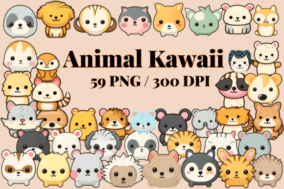 Download Animal Kawaii Clipart Cute PNG Set 59 - Kawaii clipart Collection