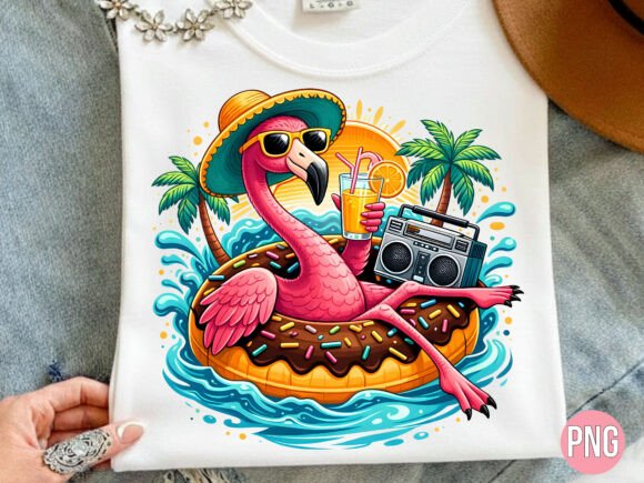 Download Hello Summer Flamingo Pool Donut PNG - Premium Resources