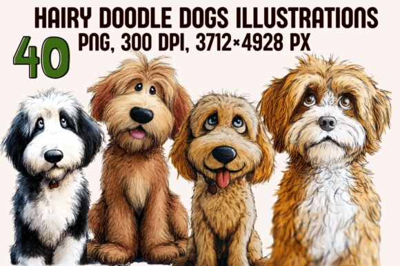 Download Hairy Doodle Dogs Illustrations - Illustration Collection