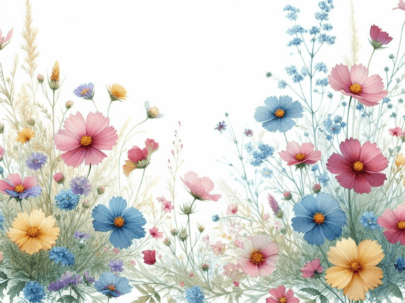 Download Wildflowers Floral Border Clipart Set - Floral border clipart Collection