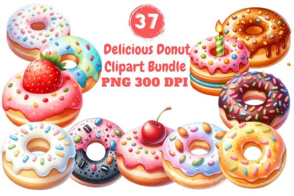 Download Delicious Donut Clipart Bundle - Donut Collection