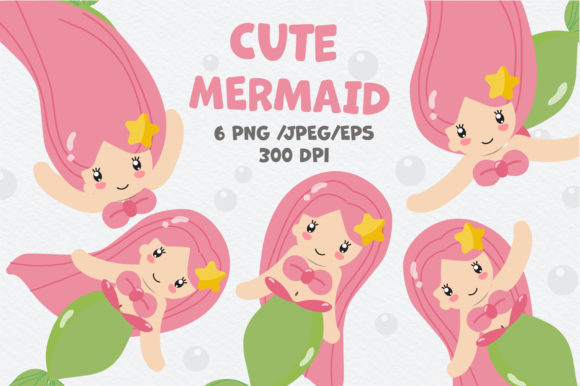 Download Cute Mermaid Cartoon Illustration - Illustration Collection