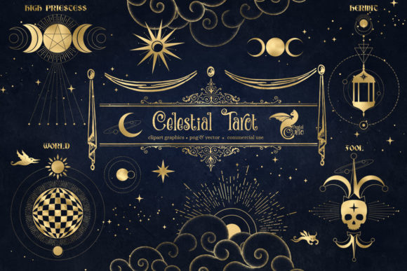 Download Celestial Tarot Illustrations - Illustration Collection