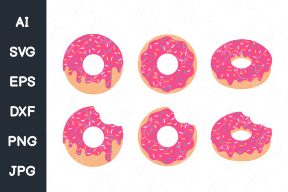 Download Pink Donut Icing Bite for Cricut - Donut Collection