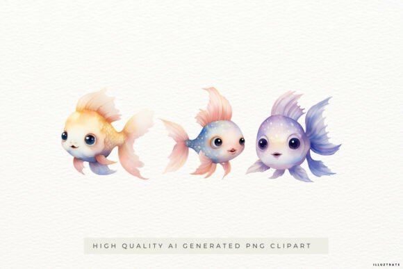Download Cute Fantasy Fish Illustrations PNG - Illustration Collection