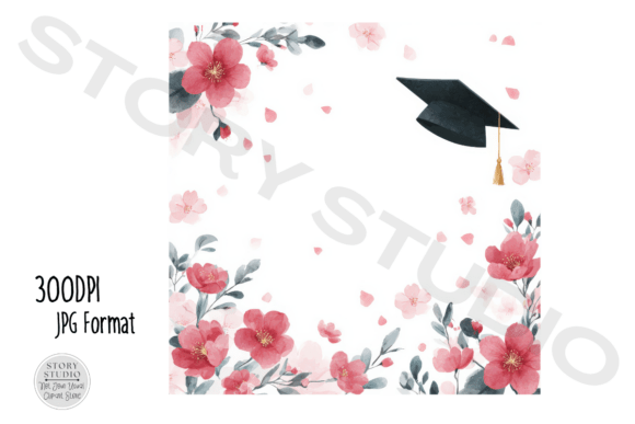 Download Graduation Cap Floral Border Clipart Set - Floral border clipart Collection