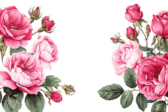 Download Pink Rose Floral Border Clipart - Floral border clipart Collection