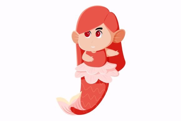 Download Cute Mermaid Character Illustration - Illustration Collection