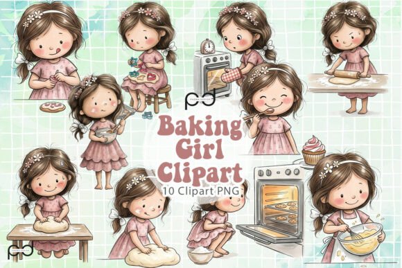 Download Baking Girl Illustrations Graphics - Illustration Collection