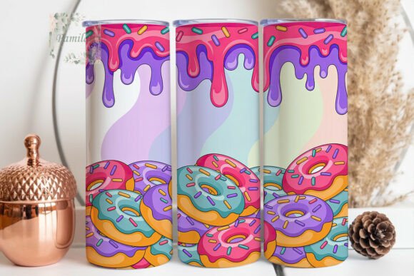 Download Pastel Donut Drip 20oz Tumbler Wrap - Donut Collection
