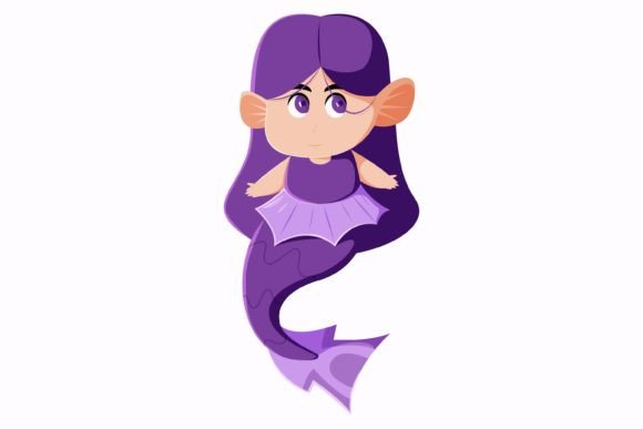 Download Cute Mermaid Character Illustration - Illustration Collection